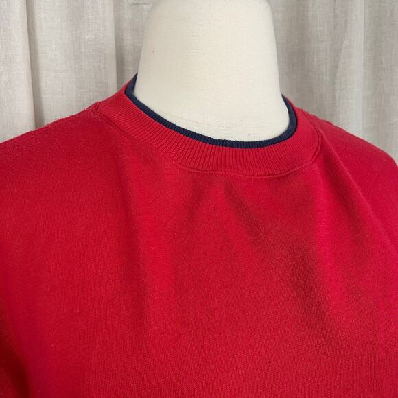 Vintage Crewneck Sweatshirt Womens Plus Size 20W Red Argyle Casual 90s 80s - Picture 2 of 11